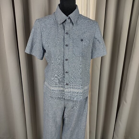 Norton McNaughton Pants - Norton McNaughton Petites Linen Cotton Blend Baby Blue 2pc Pants Suit Size PM